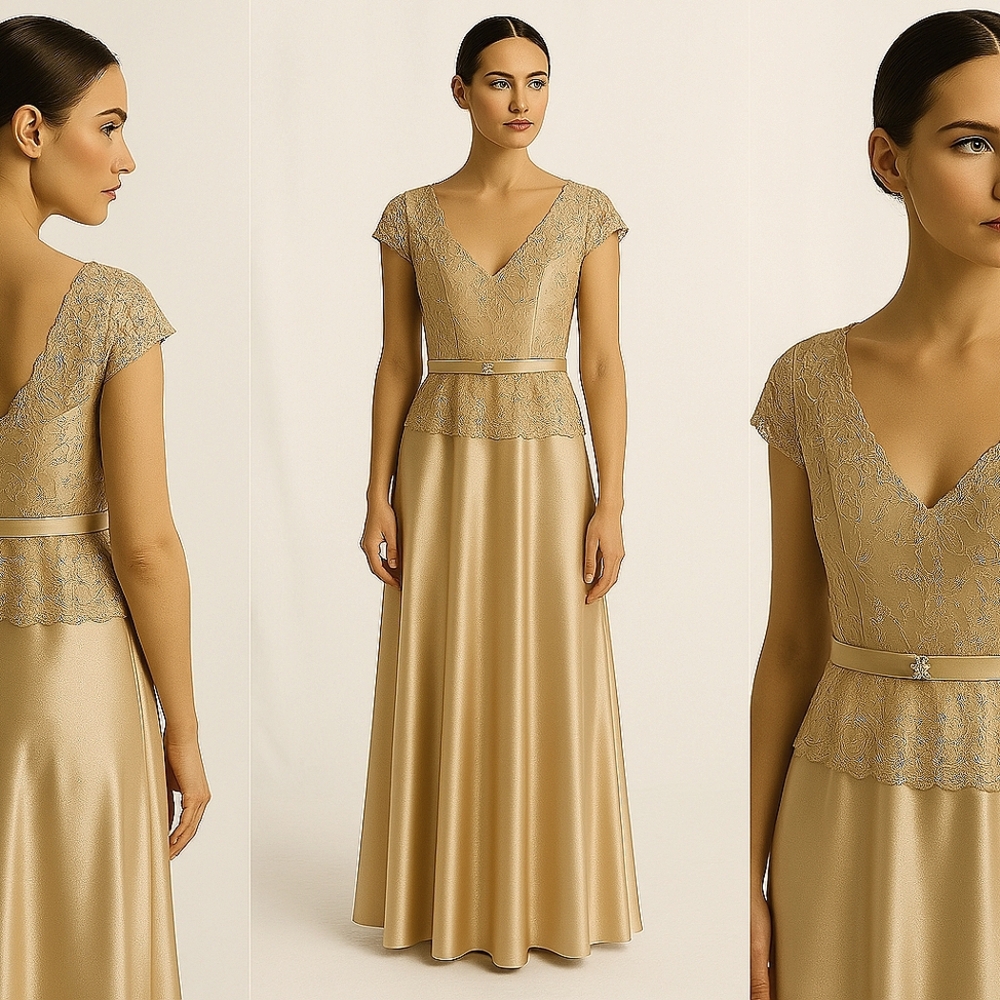 Scott McClintock Gold and Silver Wedding Dress